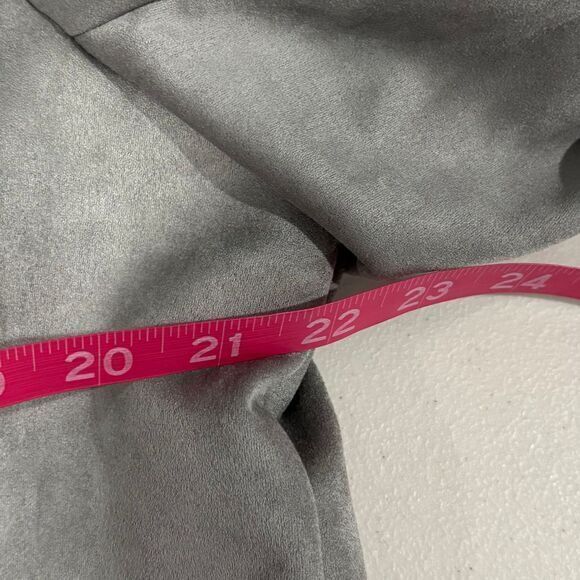 NEW NWT Philosophy Gray Faux Suede Moto Biker Jacket 2X Edgy Zipper Grunge - Picture 9 of 10